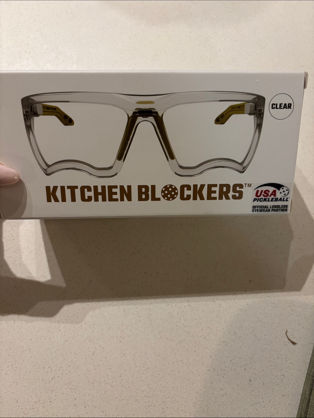 Kitchen Blockers Clear Protective Eyewear.Pickellball official lensless eyewear